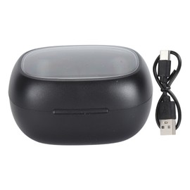 Wireless Open Ear Headbuds Waterproof Noise Canceling Bluetooth Headphone Built in Microphone and Digital Display Charging Case Black