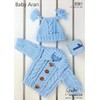 Stylecraft Baby Aran Knitting Pattern 8361 - Cardigan & Hat.