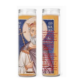 Gifts by Lulee, LLC Saint Edward the Confessor Patron Saint of Difficult Marriages and the builder of Westminster Abbey Candles and Prayer Card (Set of 2)