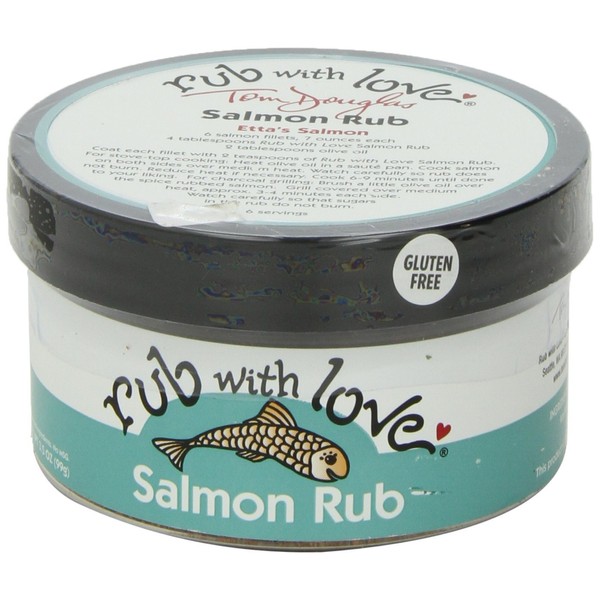 Rub with Love Salmon Rub Seasoning (3.5 oz.) All-Natural Herbs and Spices | Classic Dry Rub for Fish, Chicken, Pork, or Steak | Rich, Smoky Flavor