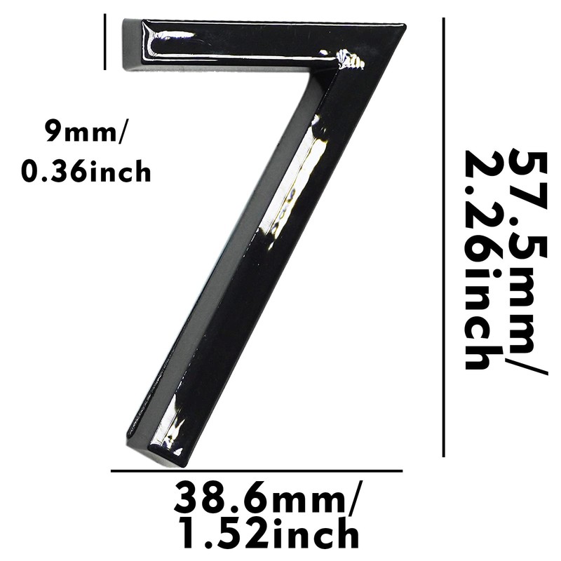 7 Seven House Numbers No Punching - 2.5"Address Numbers for