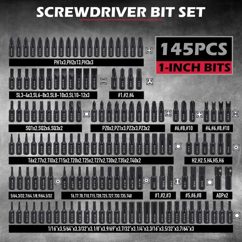 SEDY 232-Piece Ultimate Screwdriver Bit Set - Security Bit Set,
