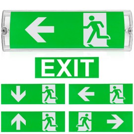 Vaileal Emergency LED Exit Sign Bulkhead: IP65 5W Emergency LED Fire Exit Light, Emergency Bulkhead Light with Exit Legends, Outdoor Emergency Maintained & Emergency Non-Maintained Bulkhead