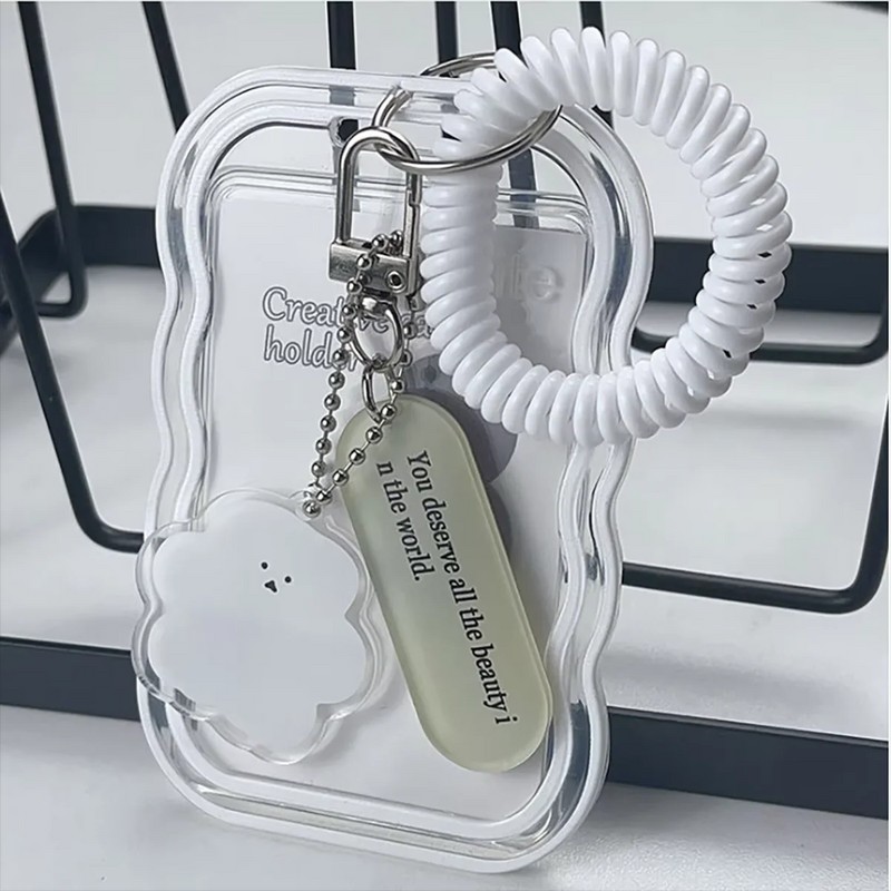 Kpop Photocard Holder Keychain for Display – Cute Transparent Card