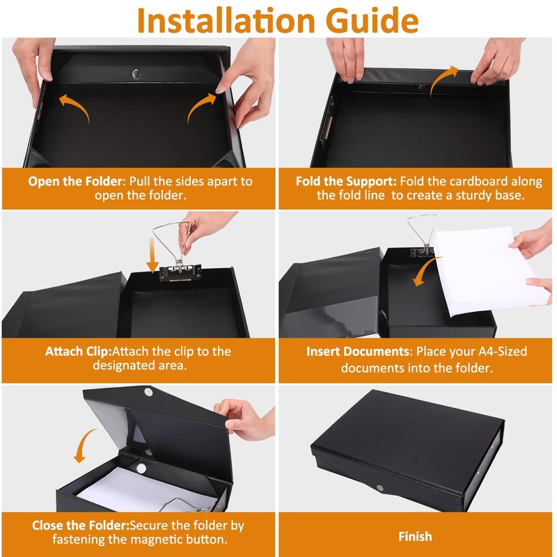 HUA JIE A4 Storage File Boxes Plastic Archives Cases with