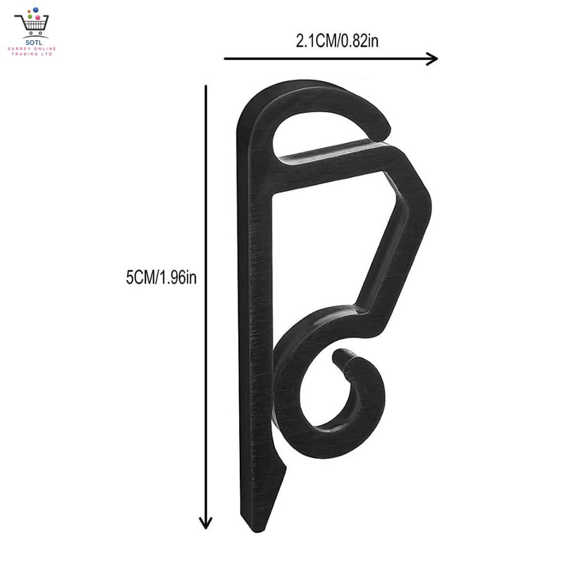SOTL® 5X 50 Black Gutter Hooks for Hanging Outdoor Christmas