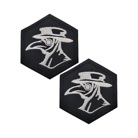2 PCS AliPlus Plague Doctor Patches Embroidered Tactical Morale Patch Hook and Loop 3.15 * 2.76 in