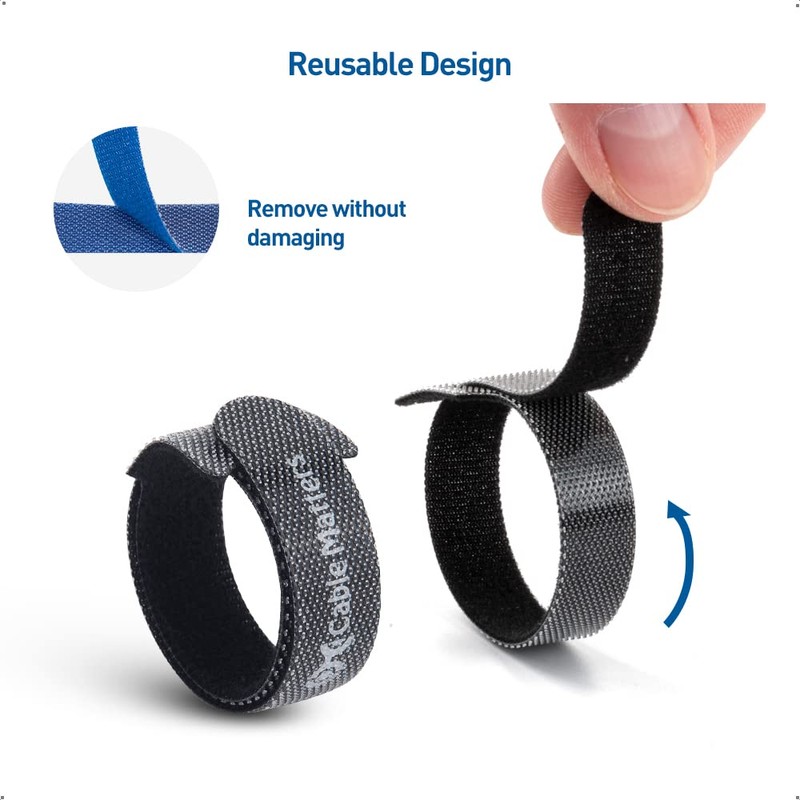 Cable Matters 100-Pack Hook-and-Loop Reusable Cable Ties (10+15+20cm), Wire Ties