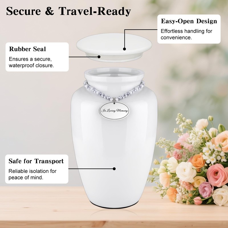 Abooxiu 10 Inches Cremation Urns for Human Ashes Ceramic Keepsake