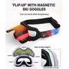 LECAGE Frameless Flip-Up Ski Goggles, Anti Fog Snow Goggles UV400