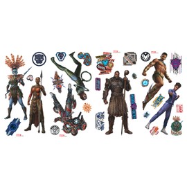 RoomMates RMK5279SCS Wakanda Forever Peel and Stick Wall Decals, Orange, Green, Brown