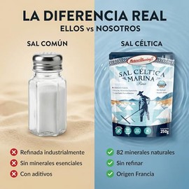 Sal Céltica Marina Fina de Bretaña, Francia | Nature's Blessings | 82 Minerales Esenciales, Sin Refinar, Secada al Sol, 250g