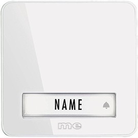 m-e Bell-201 TX Wireless DOORBELL Button, 1-Family House, White, ((WxHxD) 90 x 90 x 22mm