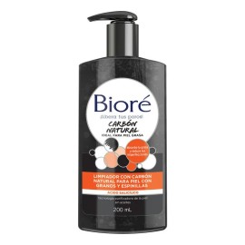 Bioré Limpiador Facial Carbón Natural Antiacné Parabenos 200ml