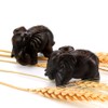 Pokinge Wooden Elephant Statue Decorations 2.36 inch Hand Carved Elephant