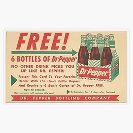 MAGNET Vintage Dr.Pepper Magnet Bumper Sticker Car Magnet Flexible Reuseable Magnetic Vinyl 5"