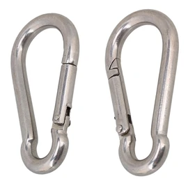 CNBTR 2 PCS 304 Stainless Steel Spring Snap Hook M8 3.18 Inch Heavy Duty for Keys Swing Set Camping Fishing Hiking Traveling