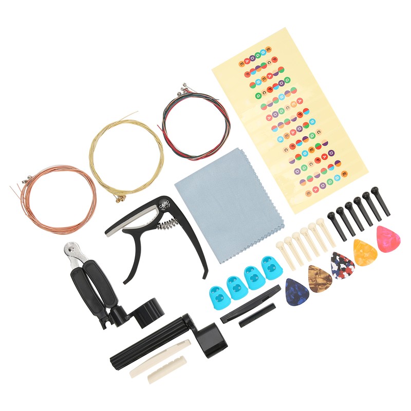 Guitar Accessories Kit ABS Useful Tools with Capo Picks Strings