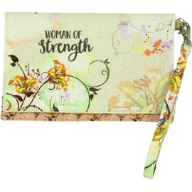 Abbey & CA Gift Woman of Strength Wristlet Wallet, Birthday, Christmas, and Mother's Day Gift for Women, 7-inches by 4.5-inches