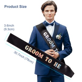 Cranight Groom to Be Sash Stag Do Accessories Groom Gift for Stag Night Bacholer Party Bachelor Party Engagement Celebration Supplies，78CM