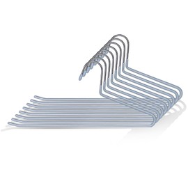 VECELO Pants Hanger, No Marks, 8-Piece Set, Gray, Slim Slacks Hanger for Skirts, Denim Compatible, Pants Rack, Non-Slip, Bottoms Hanger, Durable, Scarf, Tie, Space Saving