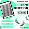 Bodermincer Lash Extension 240pcs D Curl 20D Cluster Individual Cluster