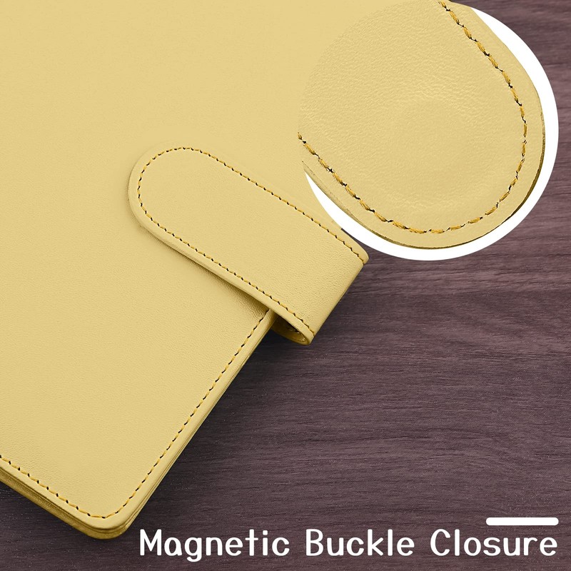 Antner A6 PU Leather Budget Binder Refillable 6 Ring Notebook