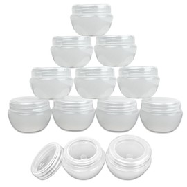 Beauticom Frosted Container Jars with Inner Liner and Lid for Scrubs, Oils, Salves, Creams, Lotions, Makeup Cosmetics, Nail Accessories, Beauty Aids - BPA Free (20G (12 Pieces), White)