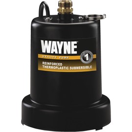 WAYNE TSC130-1/6 HP Reinforced Thermoplastic Submersible Multi-Use Pump - Up to 1,250 Gallons Per Hour - Heavy Duty Multi-Use Pump