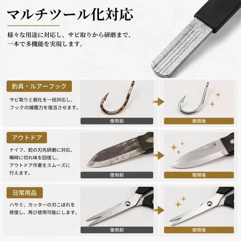 LINKSORA フックシャープナー 釣り用品 針研ぎ器 持ち運び便利 再利用可能 研削器 2個セット 付属ブラシ‌（赤+黒）