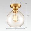 AXILAND Gold Ceiling Light Fixture Flush Mount with Globe Glass