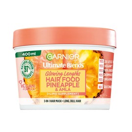 Garnier Ultimate Blends Glowing Lengths Pineapple & Amla Hair Food 3-in-1 Hair Mask Treatment 400ml