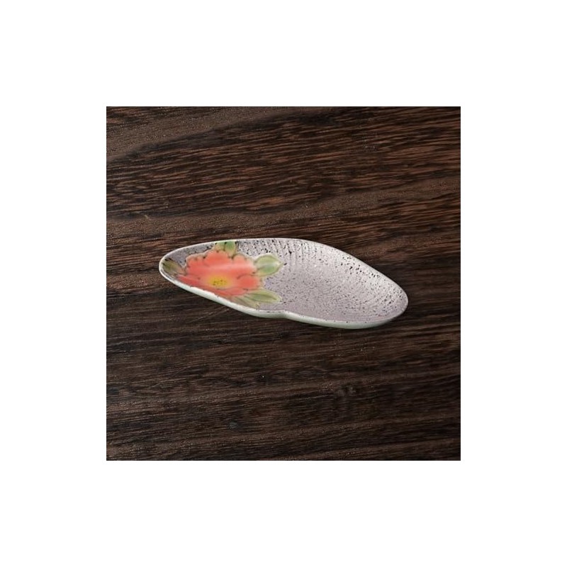 Takumikaze Arita Pottery, 7.9 inches (20 cm), Platinum, Flower, Red