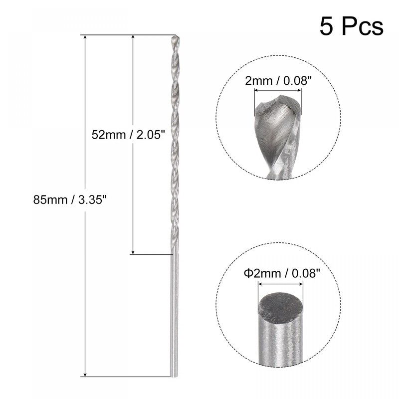 sourcing map Mini Micro Twist Drill Bits 2 mm Extra