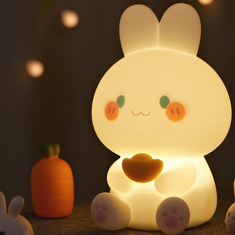 Rabbit Patting Light Silicone Lovely Adjustable Brightness Small Bunny Bed