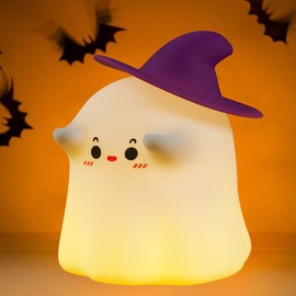 Night Light, Cute Touch Night Light Rechargeable Dimmable Nightlight Novelty Ghostess Element Silicone Bedside Lamp for Breastfeeding Toddler Baby Kids Dorm Room Decor 3-Level Nursery Nightlight