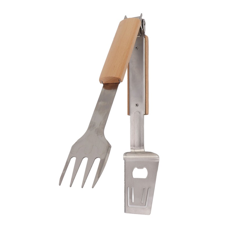 Grill Spatula Fork Tongs Durable Stainless Steel Food Tongs Multifunctional