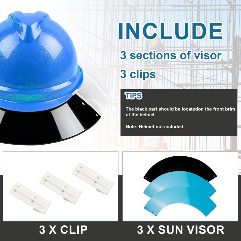 Hard Hat Sun Shade Visor Compatible with Standard MSA V-Gard