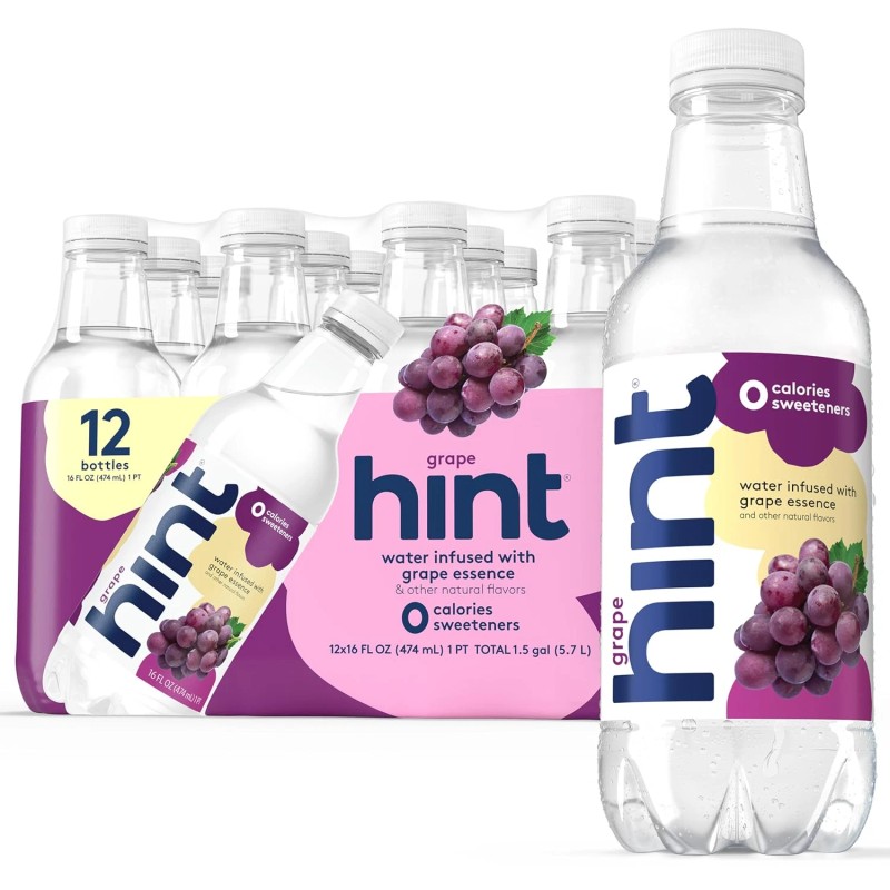 Hint Grape Water, Fruit-Infused, Sugar Free, Zero Cal, 16 Oz