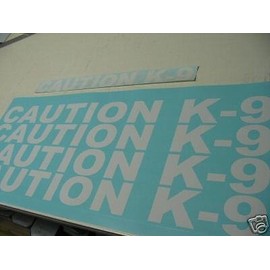Caution K-9 Decal Set Police Dog white Sticker Lot k9 4 Car Truck Van or SUV kit