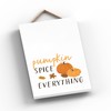 Global Designs Pumpkin Spice Autumn Pumpkin Illustrations On Wooden Hanging