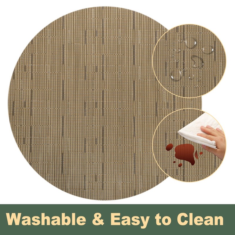 sourcing map 4 Pcs Placemats, 13.7 Inch PVC Placemats Round
