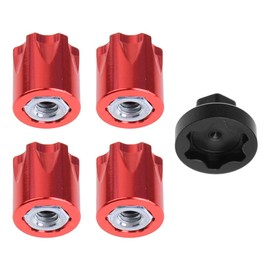 Hobbypark 4-Pack Aluminum Alloy M4 Nut Wheel Rim Center Cap Adapter for RC Car 1/10 Scale Crawler Traxxas TRX4 Redcat Gen7 Axial SCX10 90046 D90 (Black)