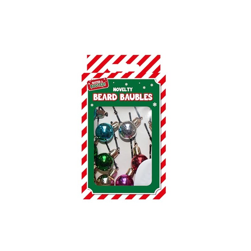 Widdle Gifts Novelty Christmas Beard Baubles Pack of 12 Assorted
