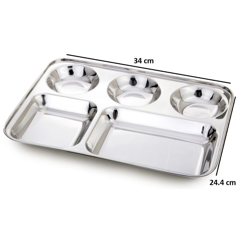 Expresso 5 in1 Stainless Steel Round Extra Deep Compartment Divided