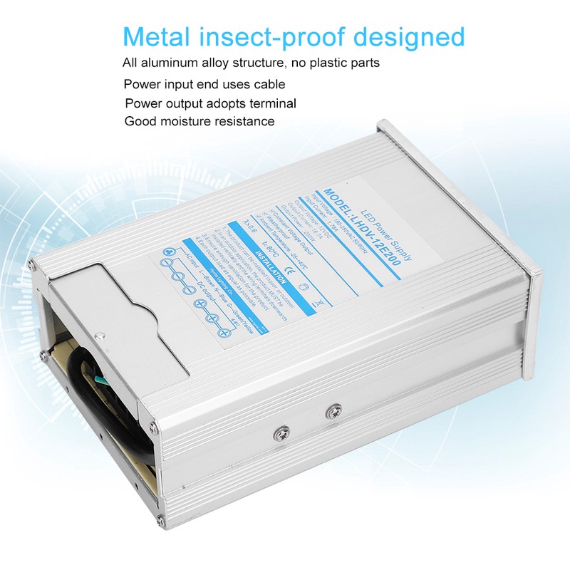 Rainproof Switching Power Supply Aluminum Alloy Material for LED Lights