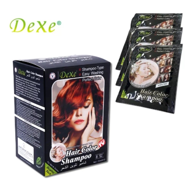 Dexe Shampoo Con Tinte Instantáneo Facil Hogar Color Rojo