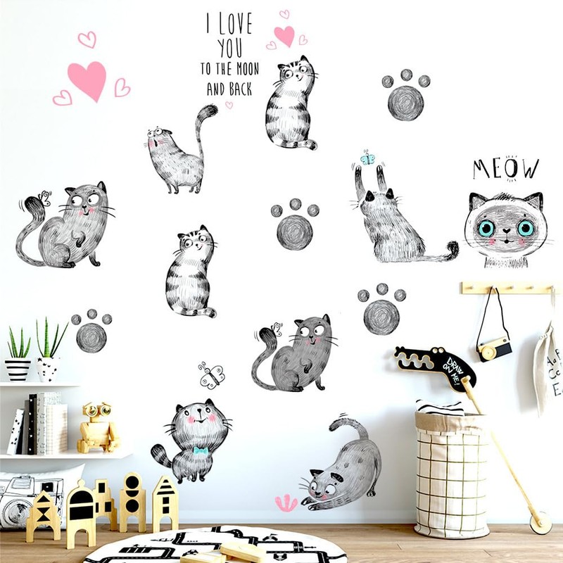 Fujitoya Wall Sticker Cat Removable Wall Sticker Sticker Cute 3D