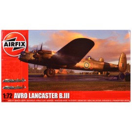 Airfix DCD Level 3 1/72 Plastic Model Kit Diecast Aircraft Toy of Avro Lancaster Bomber with 2 Scheme Options Casting Technique