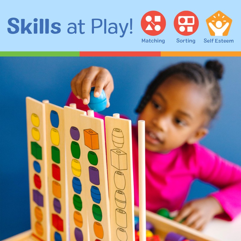 Melissa & Doug Bead Sequencing Set with 46 Wooden Beads